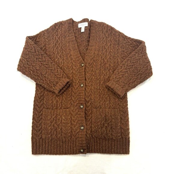 Vintage Jones New York Medium Mohair Wool Blend Long Grandpa Cardigan Sweater - Picture 1 of 9